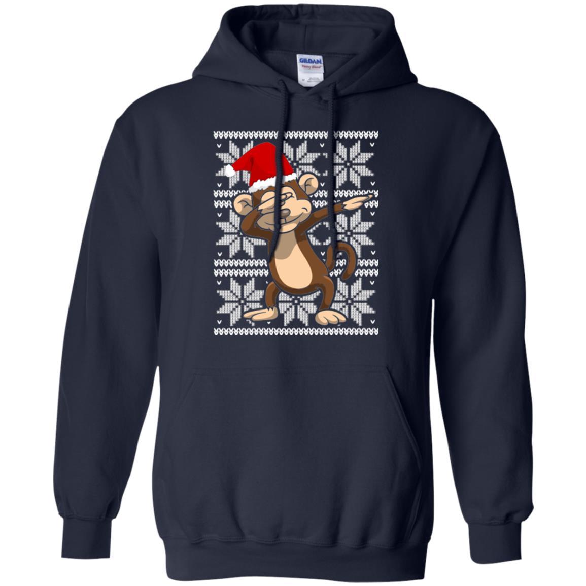 Christmas T-shirt Dabbing Monkey Navy
