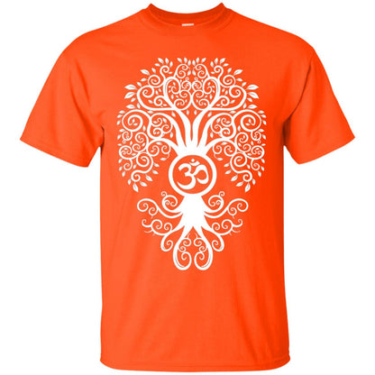 White Bodhi Tree Yoga Tshirt Orange
