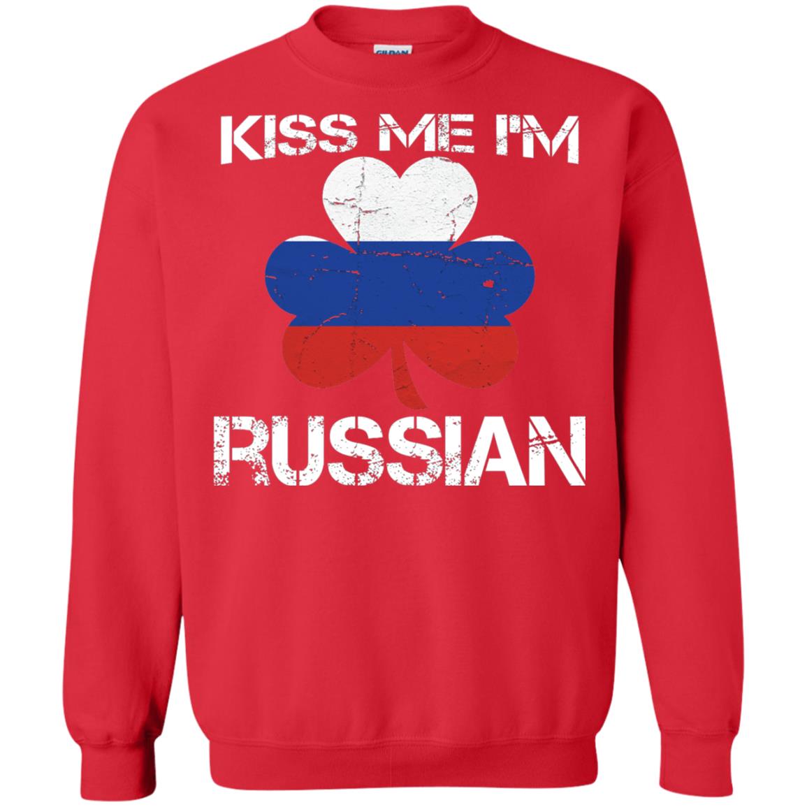Kiss Me Russian Distressed St. Patrick_s Day 2018 T-shirt Red