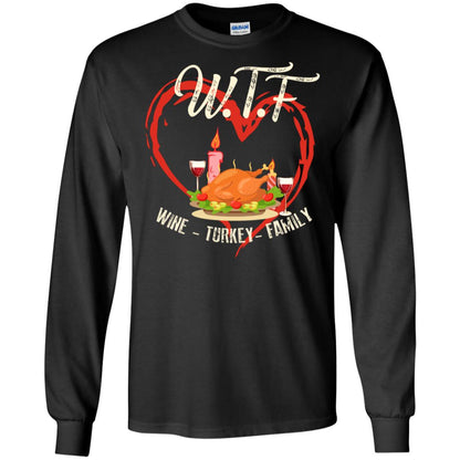 Turkey Wine Family Thanksgiving Drinking Gift Shirt For Family Black