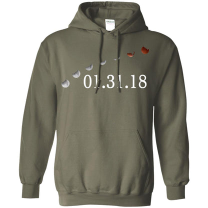 Usa Total Lunar Eclipse On January 31, 2018 T-shirt Military Green
