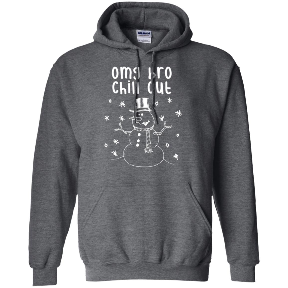 Snowman T-shirt Omg Bro Chill Out Dark Heather