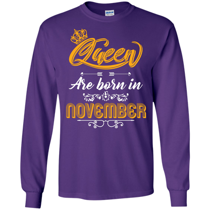 Brithday T-Shirt Queen Are Born In November Purple