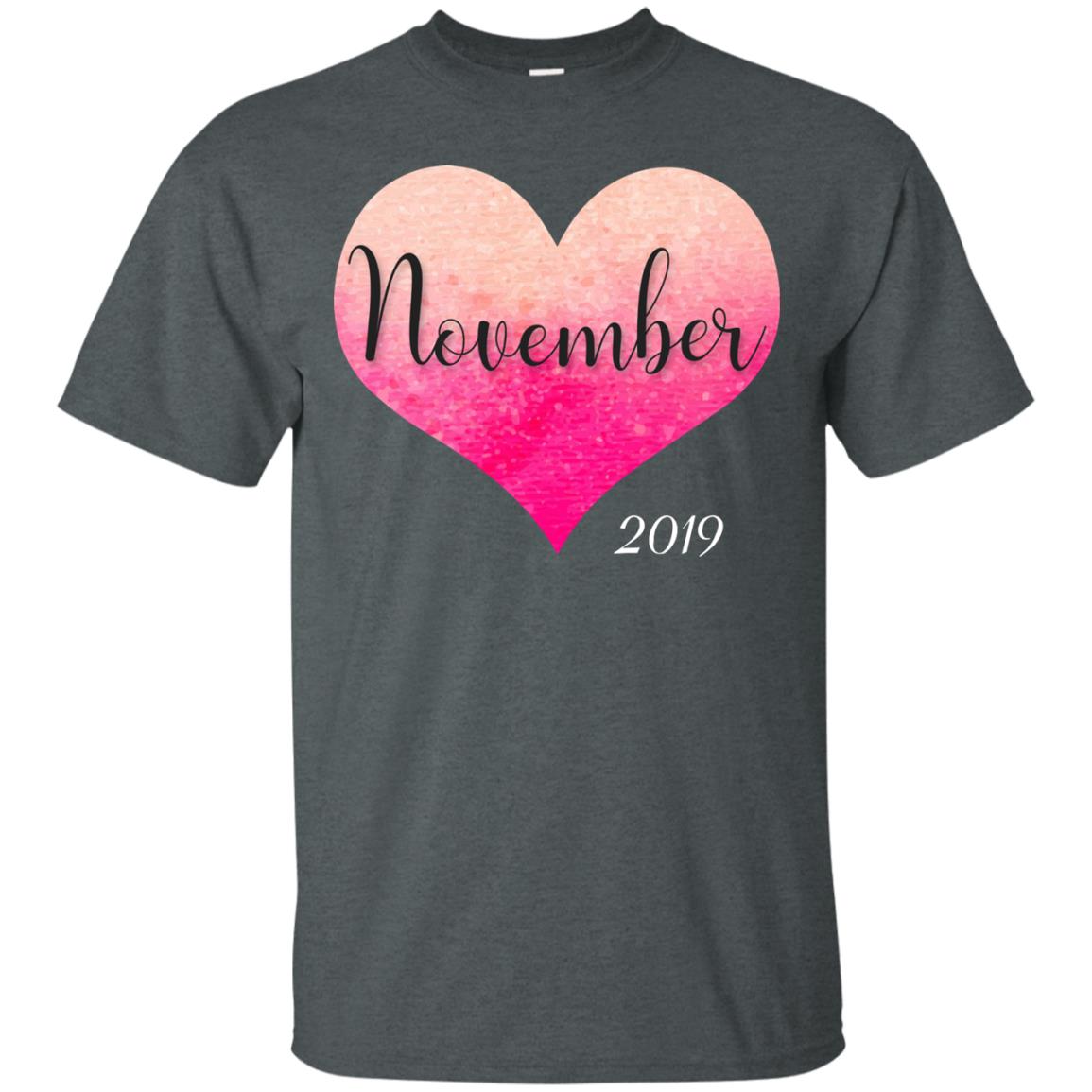 Pregnancy Reveal Announcement Party November 2019 Shirt Dark Heather