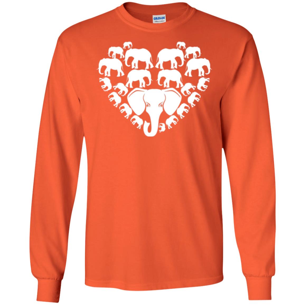 Elephant Lovers T-shirt Special Elephant Heart Orange