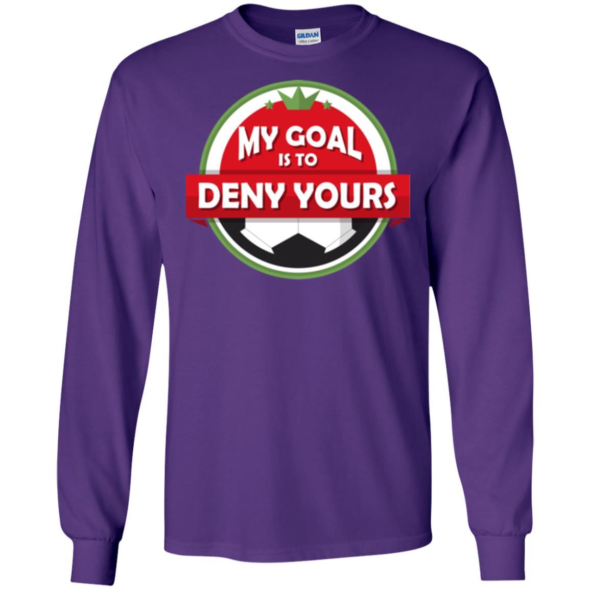 Soccer Christmas T-shirt My Goal Is To Deny Yours Purple