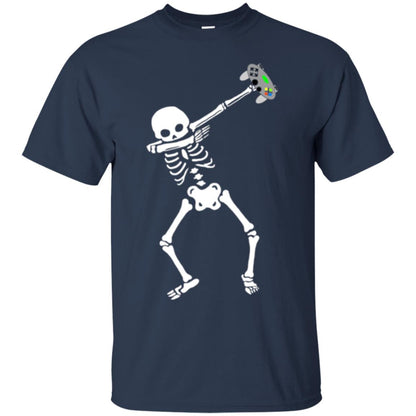 Gamer T-shirt Dabbing Skeleton Navy