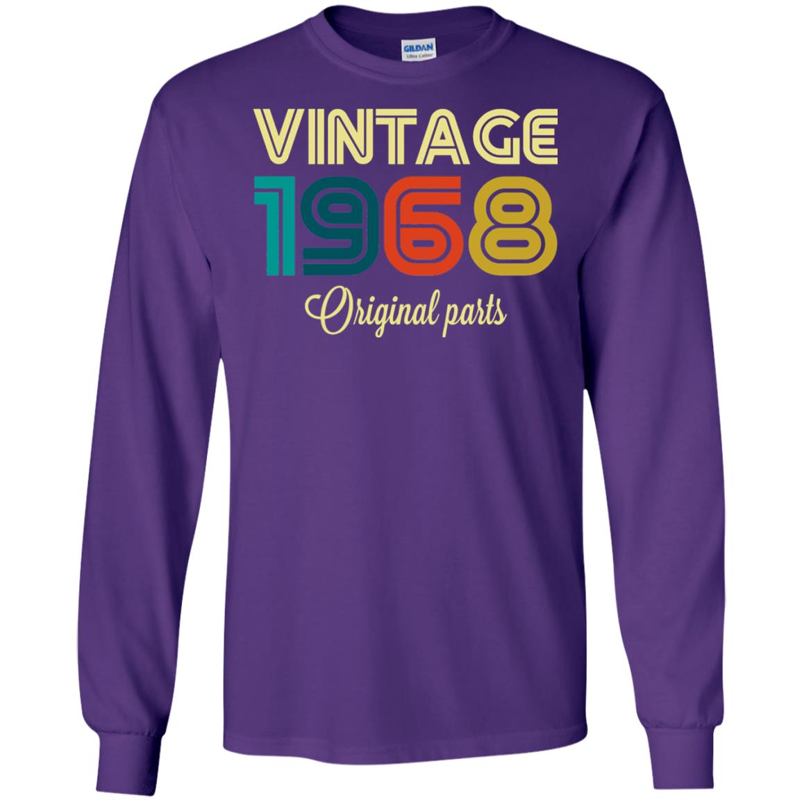 Vintage 1968 Funny Old School 50th Birthday T-shirt Purple