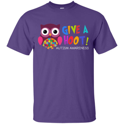 Give A Hoot Autism Awareness T-shirt Purple