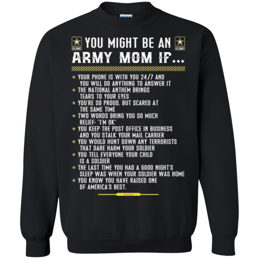 Veteran T-shirt You Might Be An Army Mom If Black