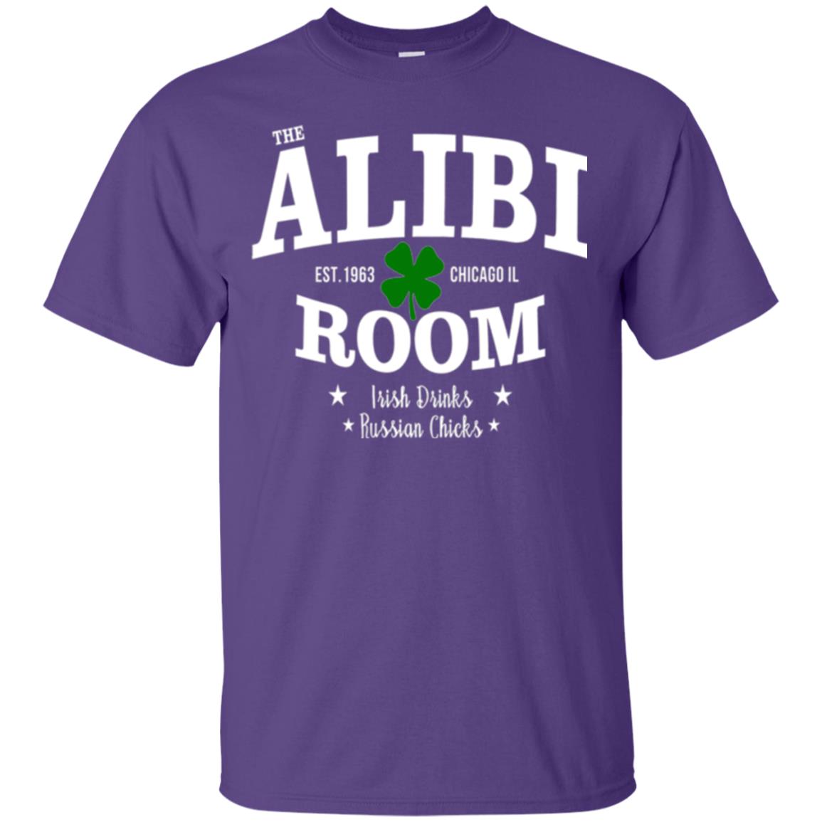 Wine Lovers T-shirt The Alibi Room Est.1963 Chicagoil Irish Drinks Russian Chick Purple