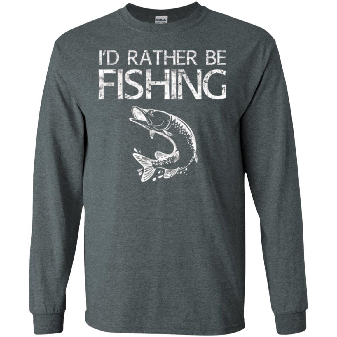 Fisherman T-shirt I'd Rather Be Fishing Dark Heather