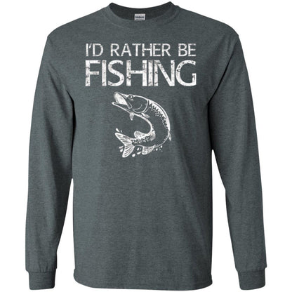 Fisherman T-shirt I'd Rather Be Fishing Dark Heather