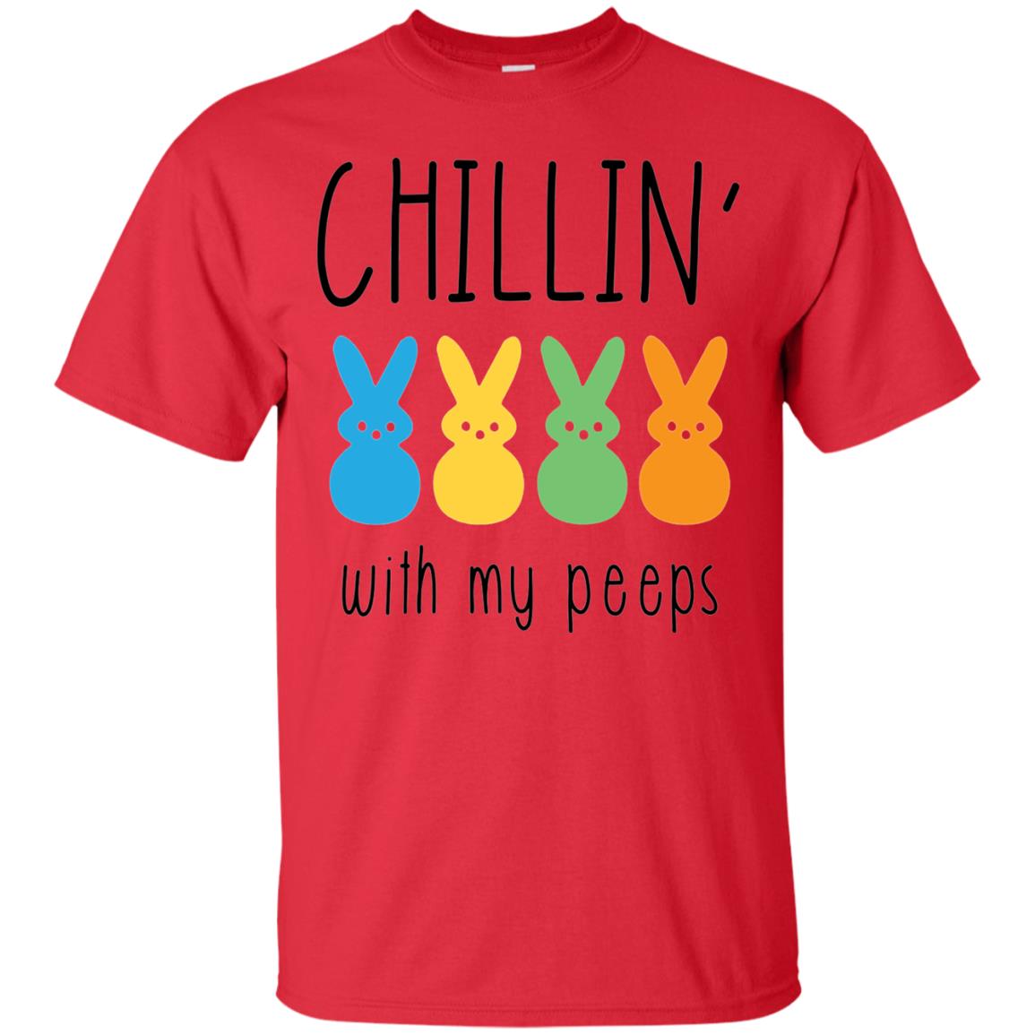 Chillin With My Peeps Happy Easter T-shirt Red