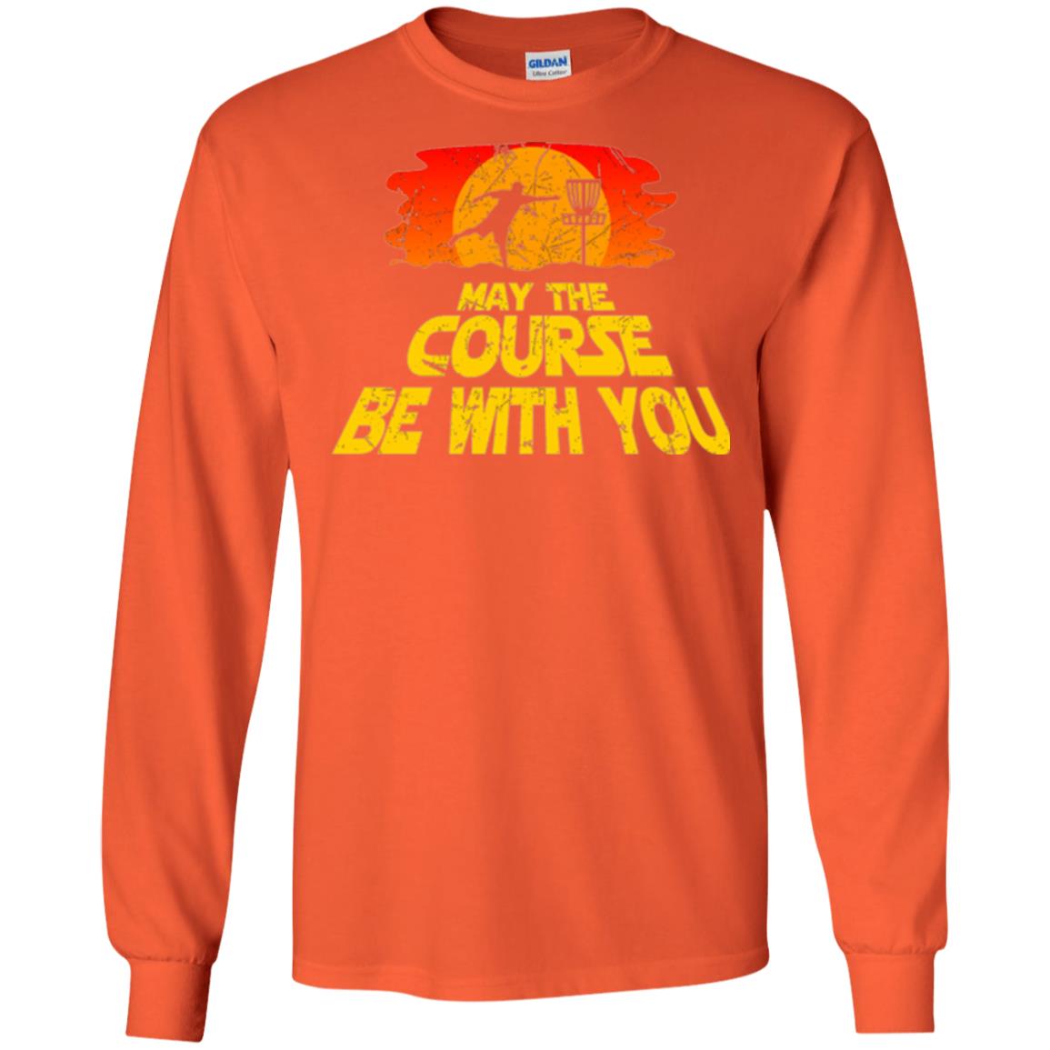 Disc Golf T-shirt May The Course Be With You Orange