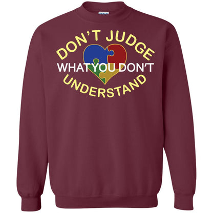 Don't Judge What You Don't Understand Autism Awearness Shirt Maroon