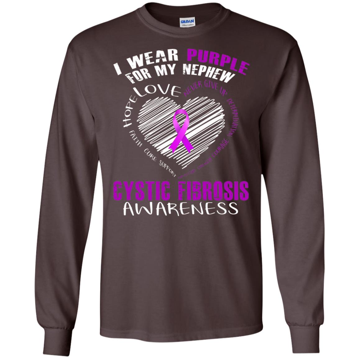Cystic Fibrosis Awareness T-shirt I Wear Purple Dark Chocolate