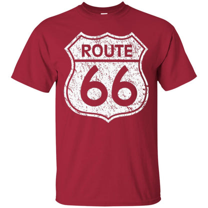 Historical Route 66 Distressed Vintage Look T-shirt Cardinal