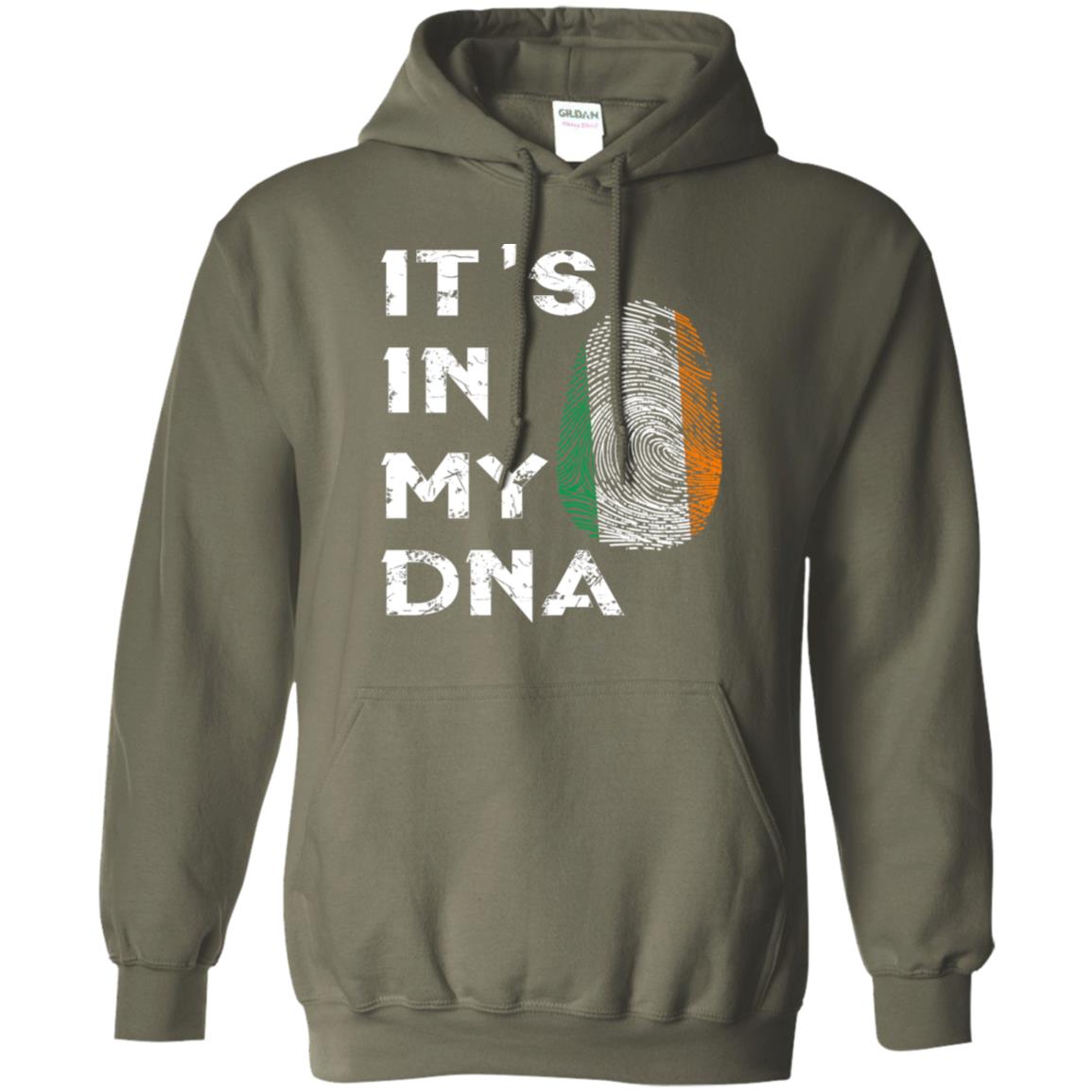It's In My Dna Fingerprint Irish Ireland Gift Shirt Military Green