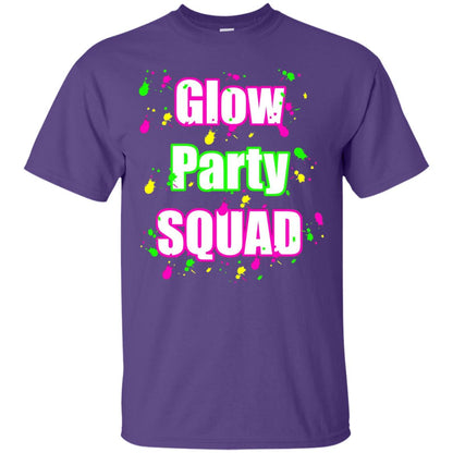Glow Party Squad Paint Splatter Effect Neon Glow Party Shirt For Girls Purple