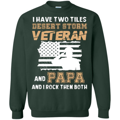 Veteran And Papa And I Rock Them Both Veteran Papa Shirt Forest Green