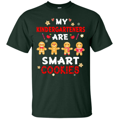 My Kndergarteners Are Smart Cookies X-mas Gift Shirt For Kindergarten Teachers Forest