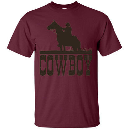 Horse Rider Western Cowboy T-shirt Maroon