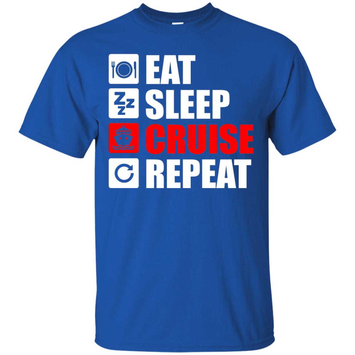 Eat Sleep Cruise Repeat Summer Vacation T-shirt Royal