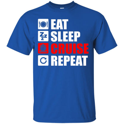 Eat Sleep Cruise Repeat Summer Vacation T-shirt Royal