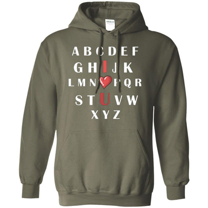 Alphabet I Love You T-shirt Military Green