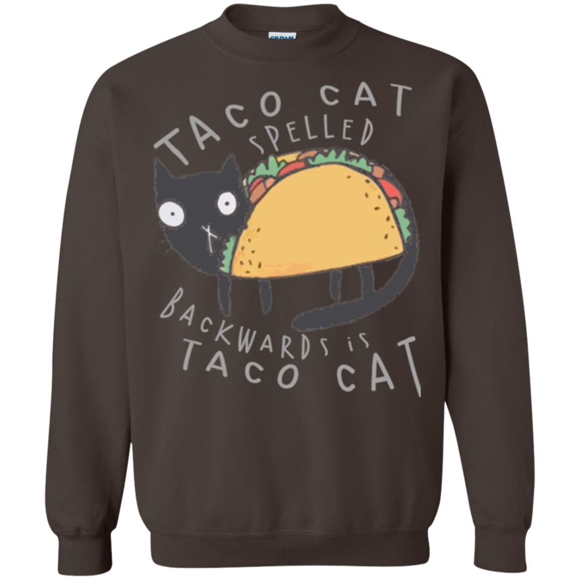 Cat Lovers T-shirt Taco Cat Spelled Backward Is Taco Cat Dark Chocolate
