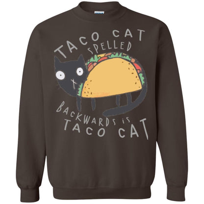 Cat Lovers T-shirt Taco Cat Spelled Backward Is Taco Cat Dark Chocolate