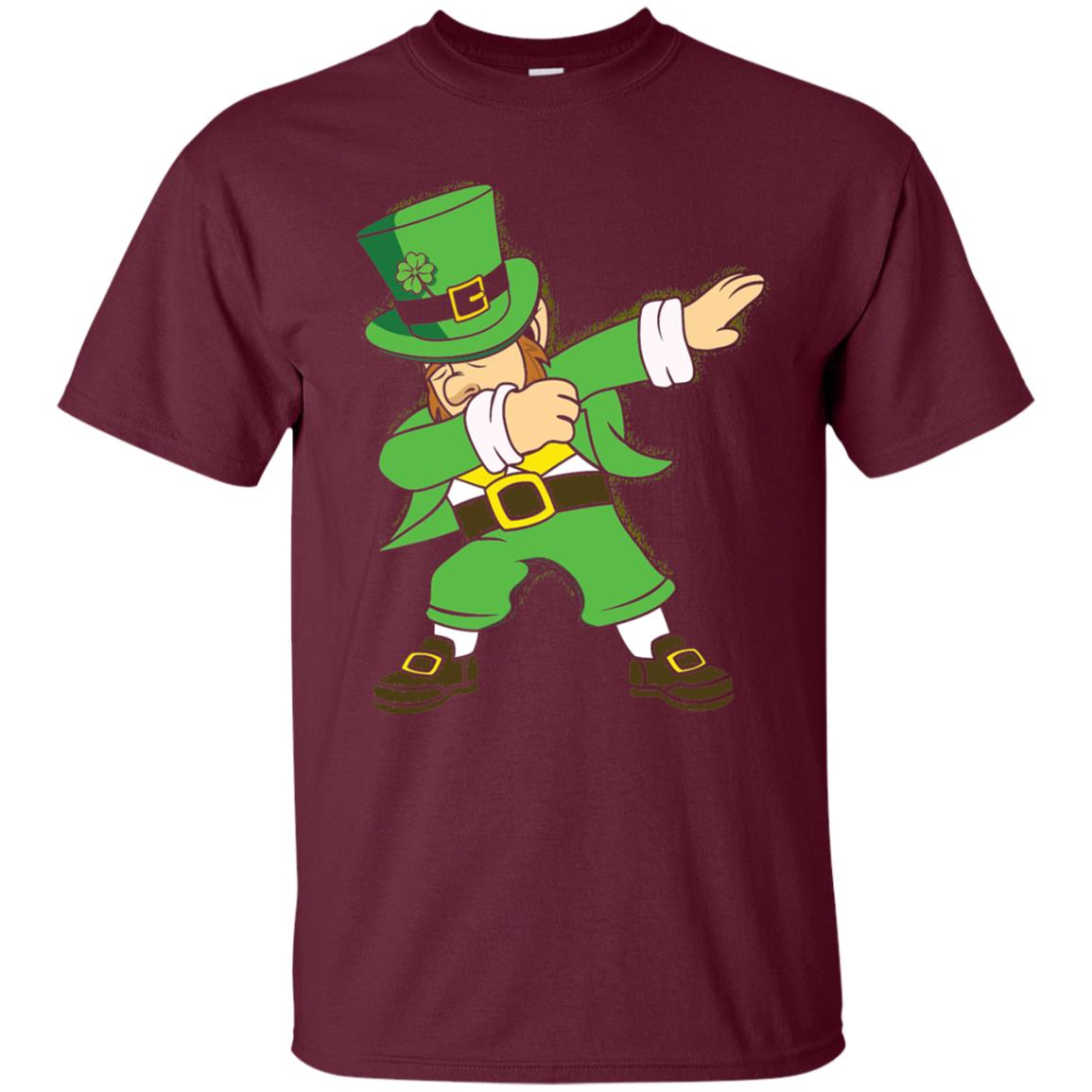 Dabbing Leprechaun Irish Dab Dance St Patrick_s Day T-shirt Maroon