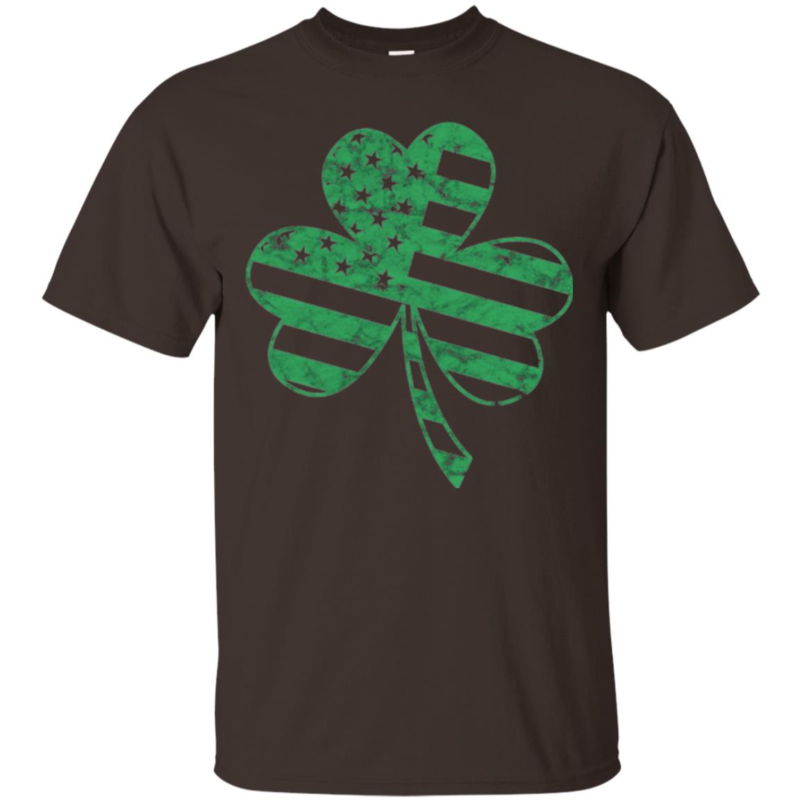 Irish American Flag Shamrock St. Patrick's Day T-shirt Dark Chocolate