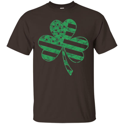 Irish American Flag Shamrock St. Patrick's Day T-shirt Dark Chocolate