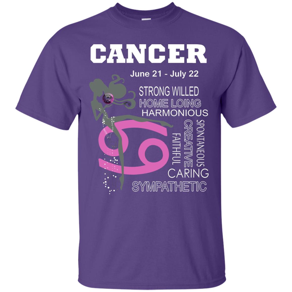 Cancer Strong Willed Home Loing Harmonious Faithful Creative Spontaneous Caring Sympathetic Purple