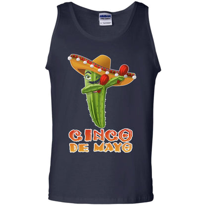 Dabbing Cinco De Mayo Cactus Shirt Navy