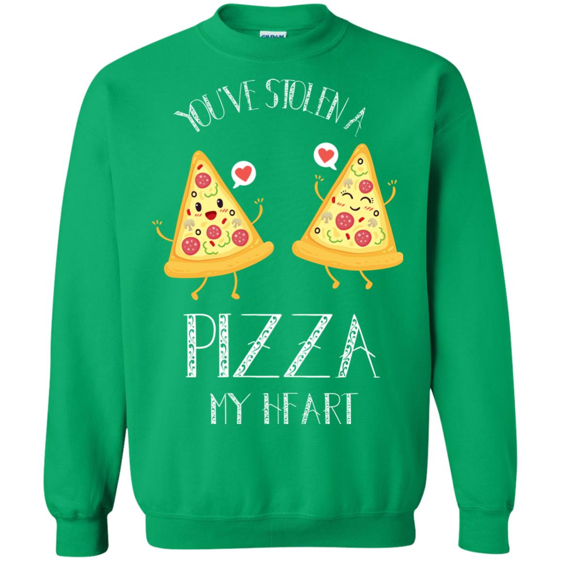 Pizza Lover T-shirt You've Stolen A Pizza My Heart Irish Green