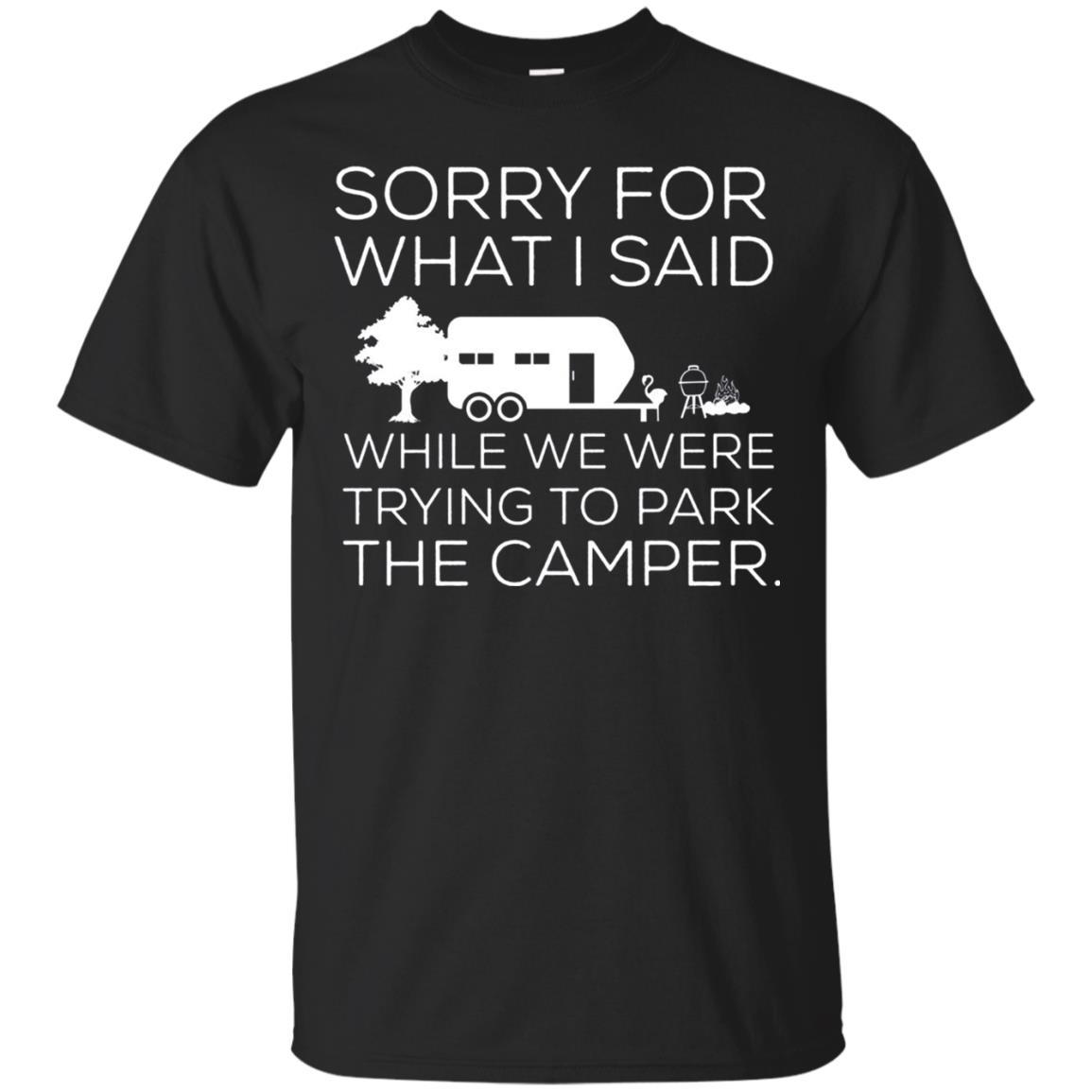 Camping T-shirt We Were Trying To Park The Camper Black