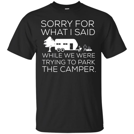 Camping T-shirt We Were Trying To Park The Camper Black
