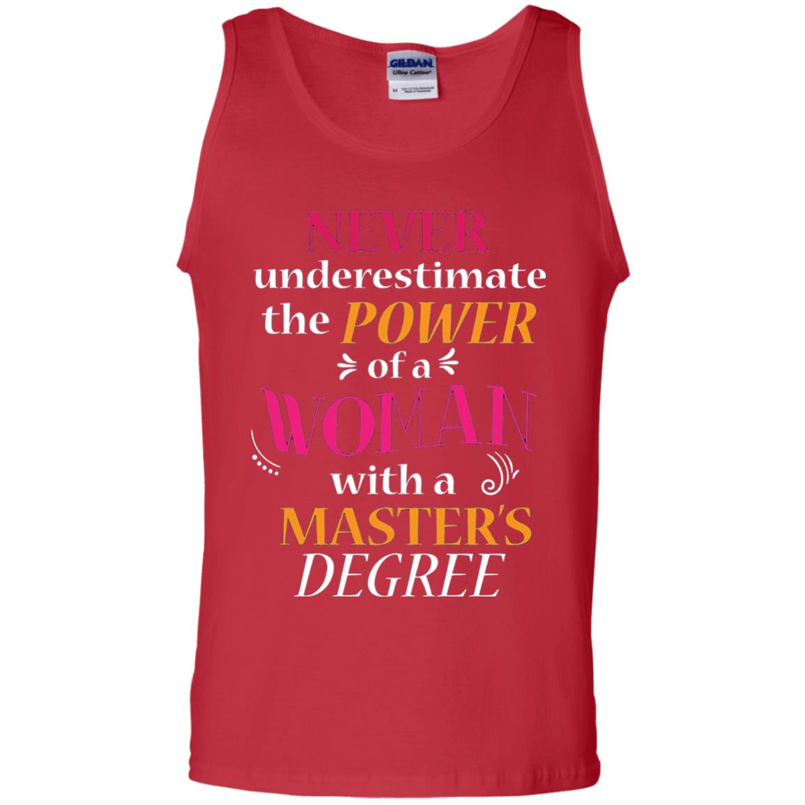 Funny Masters Degree T-shirt Never Underestimate The Power Red