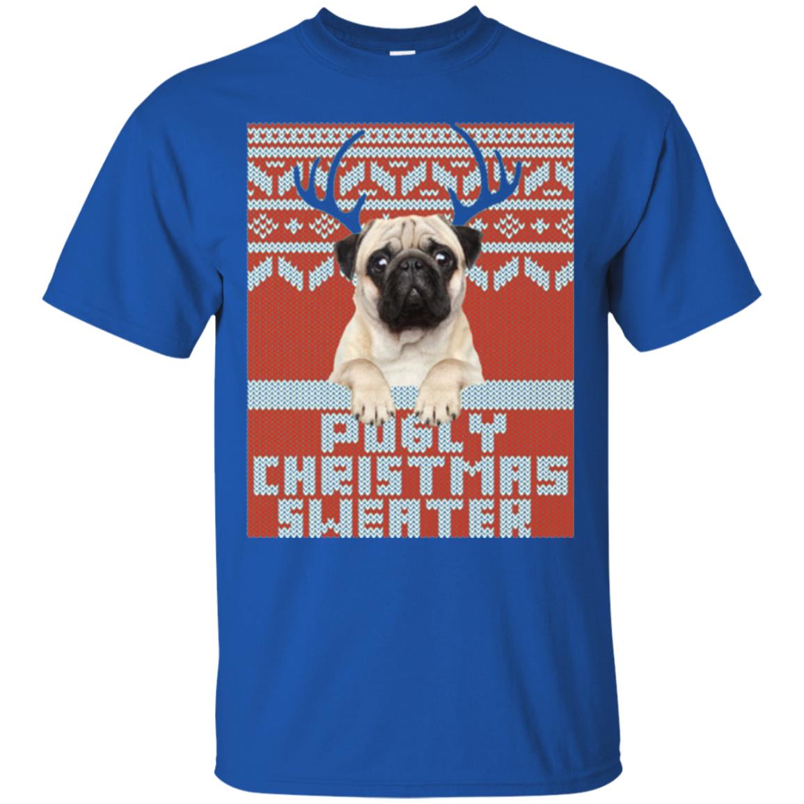 Dog Lovers T-shirt Pugly Christmas Sweater Royal