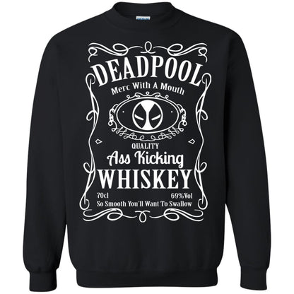 Deadpool Merc With A Mouth Quality Kiching Whiskey So Smooth You Will Want To Swallow Black