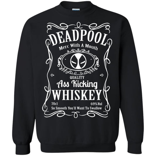 Deadpool Merc With A Mouth Quality Kiching Whiskey So Smooth You Will Want To Swallow Black