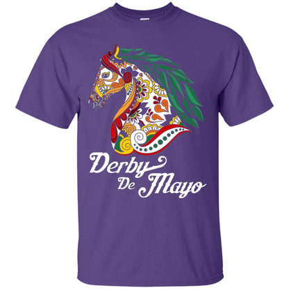 Derby Cinco De Mayo Floral Horse Race T-shirt Purple