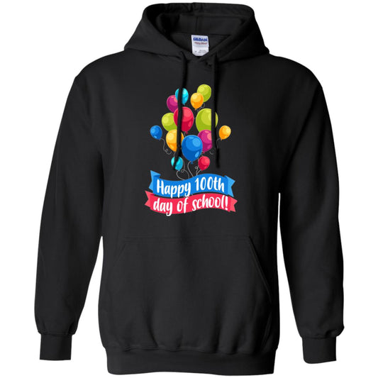 Happy 100th Day Of School Colorful Balloons Funny T-shirt Black