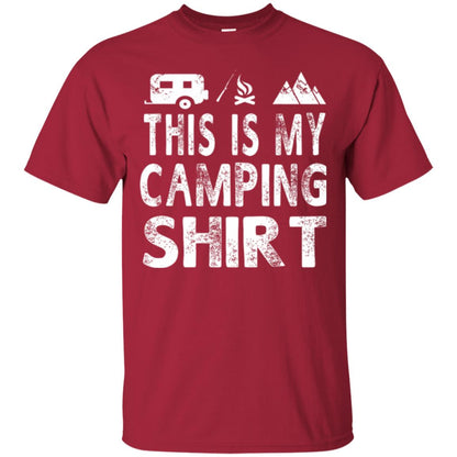 Funny Camper Gift T-shirt This Is My Camping Shirt Cardinal