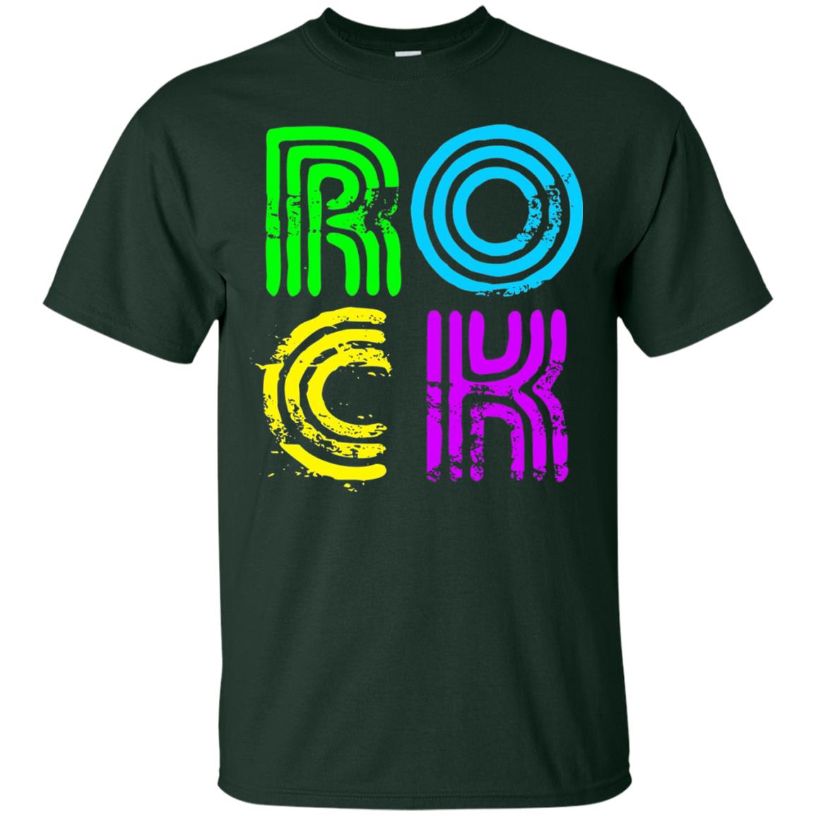 Bright Neon Colours Rock 80_s Retro Theme T-shirt Forest