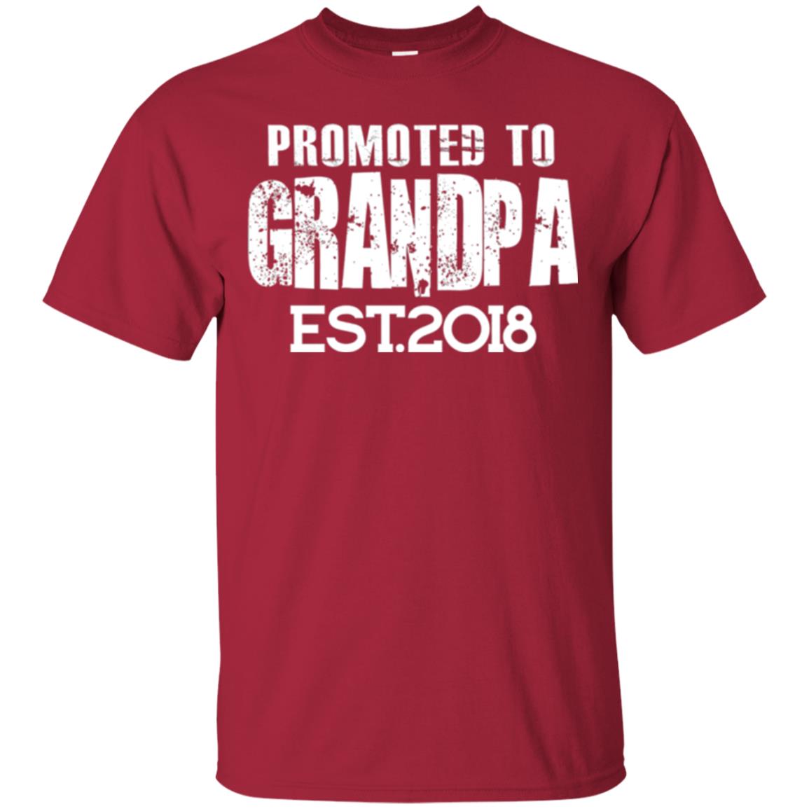 Papa T-shirt Promoted To Grandpa Est 2018 T-shirt Cardinal