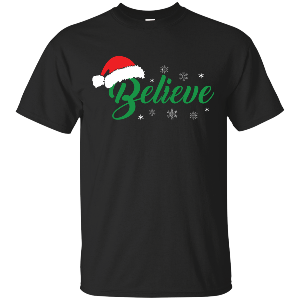 Christmas T-Shirt Believe In Santa Black